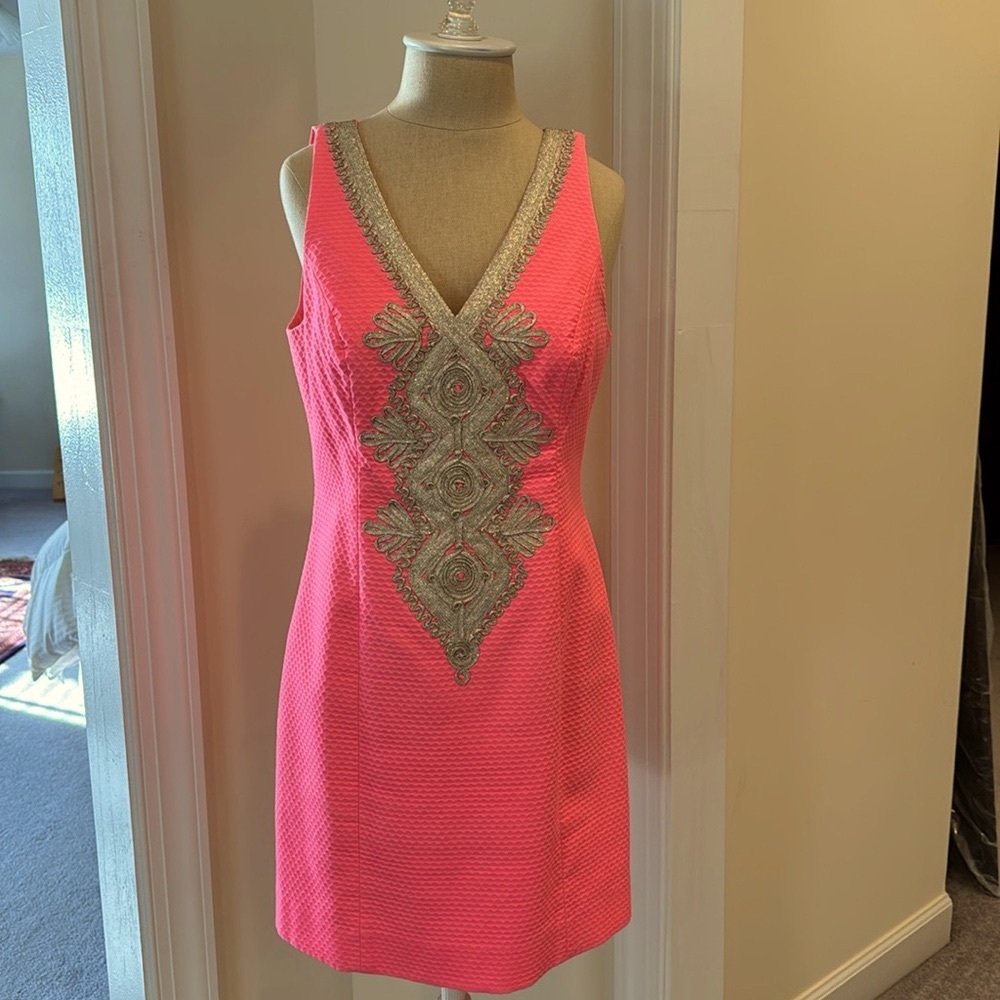 Lilly Pulitzer Melon Pink Cocktail Dress Size 4
